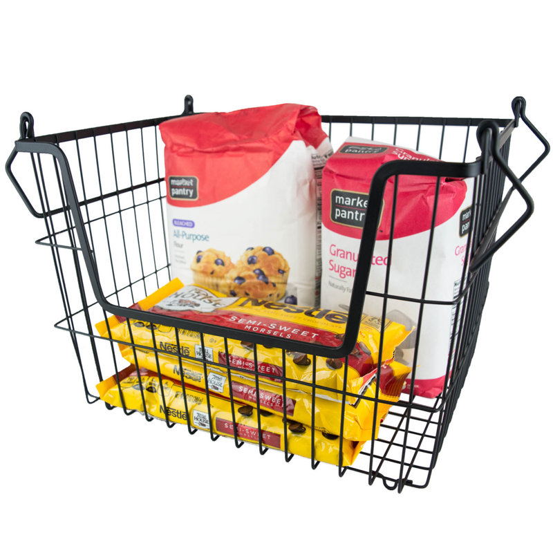 Gracie Oaks Rectangle Metal Basket & Reviews Wayfair